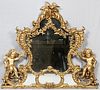 ROCOCO STYLE GILT GESSO & CARVED WOOD MIRROR