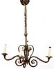 WROUGHT IRON FOUR-LIGHT CHANDELIER