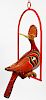 ATTRIBUTED TO SERGIO BUSTAMANTE (MEXICAN, B. 1942), PAPIER MACHE BIRD ON SWING, H 27"