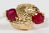 14KT YELLOW GOLD & RUBY RING