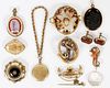 VICTORIAN GOLD FILLED PENDANTS, BROOCHES & OTHER