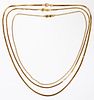 ITALIAN 14KT YELLOW GOLD CHAINS THREE PIECES