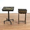 (2) Chinese Export black lacquer work tables