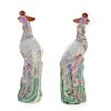Pair Chinese Export porcelain phoenix birds