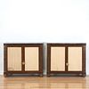 Pair Regency rosewood marble top cabinets