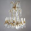 Louis XV style bronze, crystal 12-arm chandelier