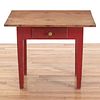 American red painted pine tavern table