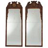 Pair Queen Anne parcel gilt mahogany pier mirrors