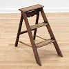 George III leather inset mahogany library ladder