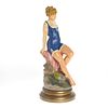 Large cold painted statue of a bathing beauty