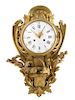 * A Louis XV Style Gilt Bronze Cartel Clock Height 20 inches.