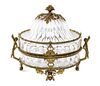 A French Gilt Bronze Mounted Cut Glass Casket Diameter 12 1/4 inches.