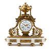 * A French Gilt Bronze and Marble Mantel Clock Height 23 inches.