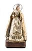 A Flemish Wax Creche Figure Height 26 inches.