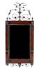 A Continental Iron Mounted Mahogany Mirror Height 57 1/4 inches.