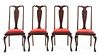 * An Assembled Set of Eight Queen Anne Style Mahogany Dining Chairs Height of tallest 42 inches.