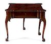 * A George II Mahogany Folding Game Table Height 28 3/4 x width 35 x depth 17 inches.
