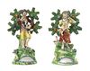 * Two Staffordshire Bocage Figural Groups Height 5 5/8 inches.