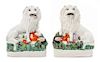 * Two Staffordshire Lion Figures Height 9 1/2 inches.