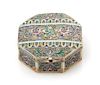 * A Russian Silver and Enamel Snuff Box, Mark of 11th Artel, Moscow, early 20th century, of octagonal form, the case with polych