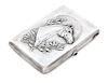 * A Russian Silver Cigarette Case, Maker's mark Cyrillic DS, Moscow, the case worked to show the profile of a throughbred horse