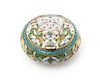 * A Russian Enameled Silver Snuff Box, Mark of Third Jewelry Artel, St. Petersburg, early 20th century, of circular form, the ca