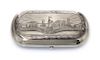 * A Russian Niello Silver Cigarette Case, Mark of Alexander Egorov, assay mark obscured, Moscow, 1868, the lid decorated with a