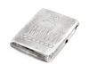 * A Russian Silver Cigarette Case, Soviet Artel mark OKhA, Moscow, early 20th century, the lid engraved with a Soviet hammer and