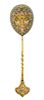 * A Russian Silver-Gilt and Enamel Spoon, Maker's mark obscured, Moscow, late 19th/early 20th century, having a twist handle and