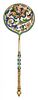 * A Russian Silver-Gilt and Enamel Spoon, Mark of 11th Artel, Moscow, early 20th century, having a spherical finial on a twist h