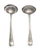 A Matched Pair of George II Silver Sauce Ladles, Example by Samuel Holmes, London, 1748, each terminal engraved with a unicorn.
