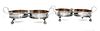 * A Pair of George III Silver Two-Bottle Wine Trollies, Philip Bachelor, London, 1792, each with wood centers and raised on four