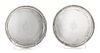 * A Pair of George III Silver Salvers, John Edwards III, London, 1790, each centered by an engraved armorial shield surmounted b