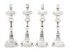* A Set of Four Mexican Silver Candlesticks, Casa Prieto, Mexico City, 1960s, each with a knopped baluster stem.