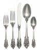 An American Silver Flatware Service, R. Wallace & Sons Mfg. Co., Wallingford, CT, 20th Century, Grand Baroque pattern, comprisin