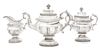 An American Coin Silver Coffee Service, Baldwin Gardner, New York, NY, Early 19th century, comprising a teapot, a covered sugar