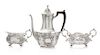 An Assembled American Silver Coffee Service, , comprising a coffee pot, Meriden Brittania Co., Meriden, CT and a creamer and sug