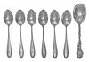 An American Silver Sugar Spoon and Six Teaspoons, , comprising a sugar spoon, Gorham Mfg. Co., Providence, RI, and a set of six