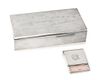 * An American Silver Presentation Cigarette Box, Watrous Mfg. Co., Wallingford, MA, with a wood liner, the hinged lid engraved w
