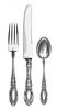 An American Silver Flatware Service, Towle Silversmiths, Newburyport, MA, King Richard pattern, comprising: 6 dinner knives 11 d