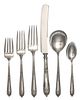 An American Silver Flatware Service, Alvin Mfg. Co,. Providence, RI, comprising: 12 dinner knives 12 dinner forks 12 luncheon fo