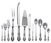 * An American Silver Flatware Service, International Silver Co., Meriden, CT, Wild Rose pattern, comprising: 12 dinner knives 8