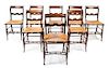 A Set of Eight Federal Painted Dining Chairs Height 34 inches.