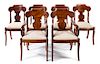 A Set of Six American Empire Style Mahogany Dining Chairs Height 33 1/2 inches.