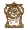 An Ansonia Porcelain Mounted Mantel Clock Height 10 1/2 inches.