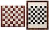 Two Painted Game Boards Larger: 25 1/2 x 19 1/2 inches overall.