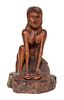 An American Carved Wood Figure Height 11 1/2 inches.