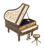 * A Piano Form Music Box Height 3 3/4 inches.
