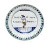 * A Chinese Export Porcelain Plate Diameter 8 1/4 inches.