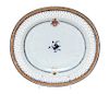 * A Chinese Export Porcelain Armorial Serving Dish Width 10 7/8 inches.